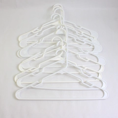 Mixed Lot of 10 Plastic White Clothes Hangers for Closet Storage