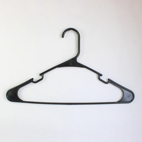 Lot of 10 Plastic Black Clothes Hangers for Closet Storage