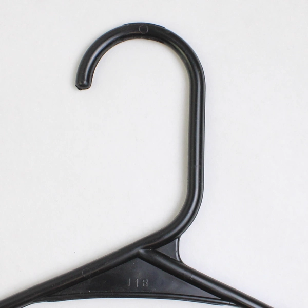 Lot of 10 Plastic Black Clothes Hangers for Closet Storage