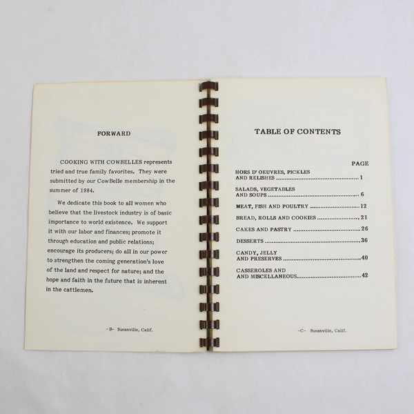 1984 Spiral Cookbook Cooking With Cowbelles Lassen County California
