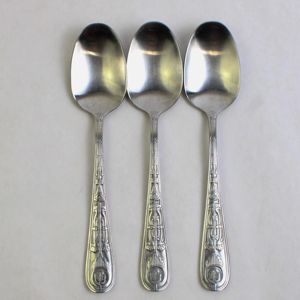 Set of 3 Joseph Abboud Batik 18/10 Stainless Steel Soup Spoons