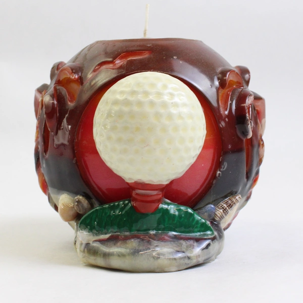 San Diego Golf Ball Candle Custom Made Souvenir Palm Trees and Sea Shells Deco
