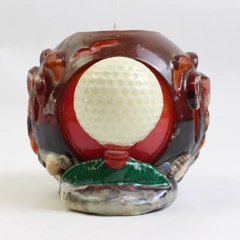 San Diego Golf Ball Candle Custom Made Souvenir Palm Trees and Sea Shells Deco