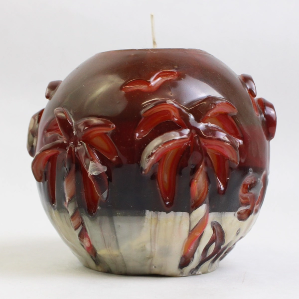 San Diego Golf Ball Candle Custom Made Souvenir Palm Trees and Sea Shells Deco