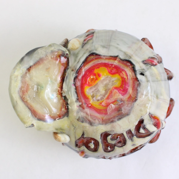 San Diego Golf Ball Candle Custom Made Souvenir Palm Trees and Sea Shells Deco