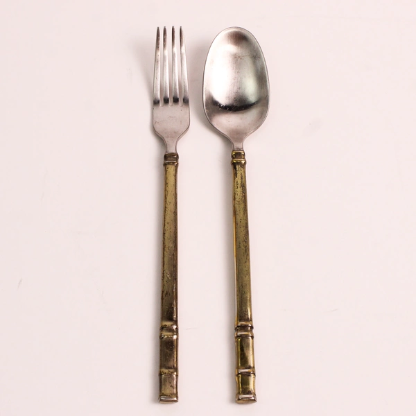 2 Pc Set Joseph Abboud Ventana Stainless Steel Dinner Fork & Soup Spoon