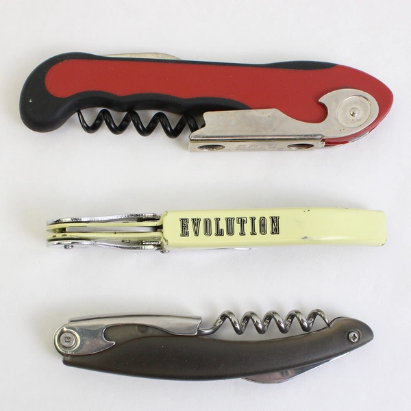 Lot of 3 Wine Bottle Openers Corkscrew 2 Evolution & 1 Unbranded Corkscrews