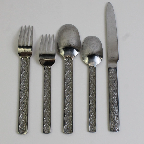 5 Piece Joseph Abboud JAB10 Stainless Steel Table Setting