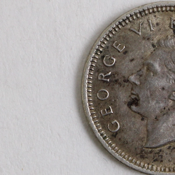 1937 New Zealand Silver 3 Pence WWII Period George VI .96 mm Thick