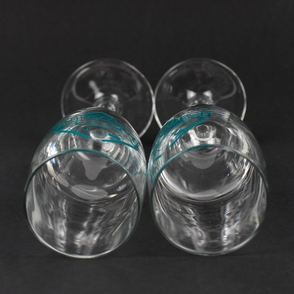 Lot Of 2 ElderBlossom Winery Champagne Flutes Teal Logo Glassware