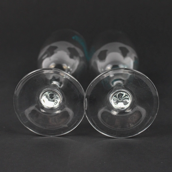 Lot Of 2 ElderBlossom Winery Champagne Flutes Teal Logo Glassware