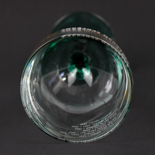 Savannah Serenade Mayor's Charity Event Wine Glass Green Stem Gold Accents