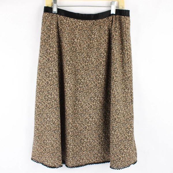 Worthington Petite Women's 12P Pencil Skirt Animal Print With Black Lace