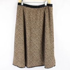 Worthington Petite Women's 12P Pencil Skirt Animal Print With Black Lace