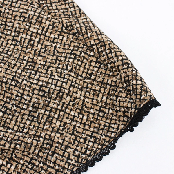 Worthington Petite Women's 12P Pencil Skirt Animal Print With Black Lace