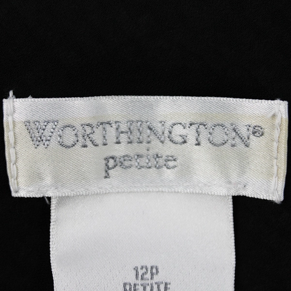 Worthington Petite Women's 12P Pencil Skirt Animal Print With Black Lace