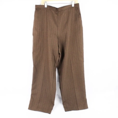Alfred Dunner Women's Size 12 Brown Striped Chinos Elastic Waist