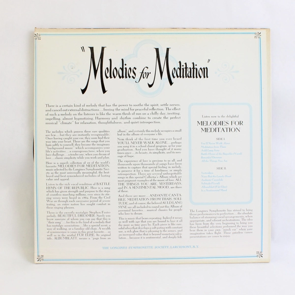 Melodies for Meditation by Longines Society Records 33RPM Vinyl LP