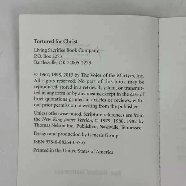 Tortured for Christ 2017 Paperback Rev. Richard Wurmbrand