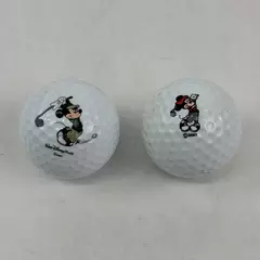 2 Golf Balls Walt Disney Mickey Mouse Swinging A Golf Club Logo Pinnacle 3