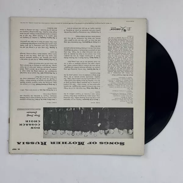 Songs Of Mother Russia Don Cossack Choir Serge Jaroff Decca 9807 Vinyl LP