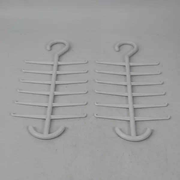 Lot of 2 White Plastic LYNK Tie Hangers 24 Total Tie Hooks