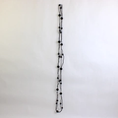 Black Seed Bead Necklace 29" Costume Jewelry