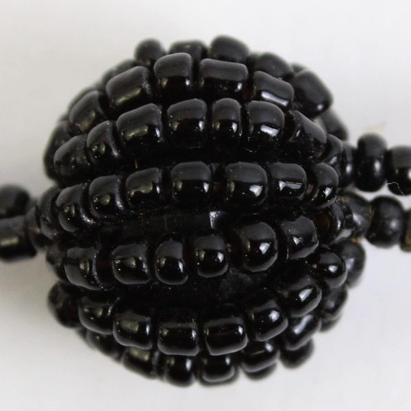 Black Seed Bead Necklace 29" Costume Jewelry
