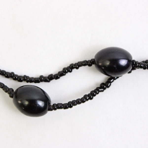 Black Seed Bead Necklace 29" Costume Jewelry