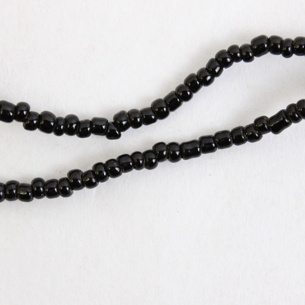 Black Seed Bead Necklace 29" Costume Jewelry