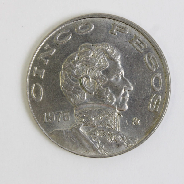 5 Pesos Copper-Nickle Coin Mexico 1976