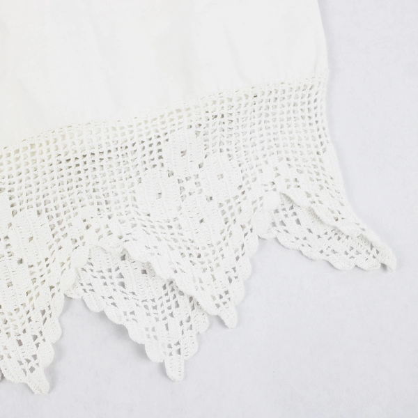 Lot Of 2 Unbranded Floral Embroidered White Pillowcases Lace Trim 21" x 34"