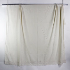 Springmaid Solid White Color With Embroidered Trim Double Flat Sheet 91" x 78"