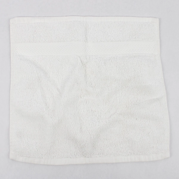 Lot Of 3 Grandeur Hospitality Solid White Colored 100% Cotton Washcloths