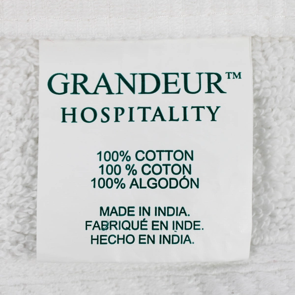 Lot Of 3 Grandeur Hospitality Solid White Colored 100% Cotton Washcloths