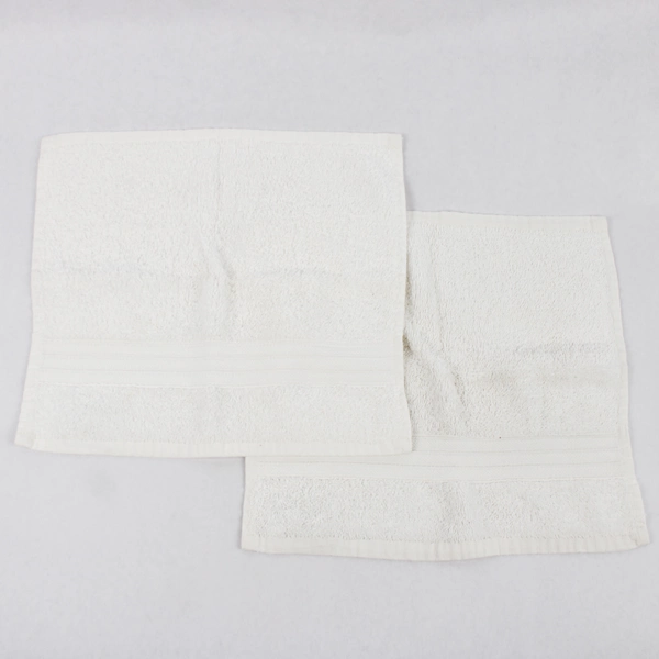 Lot Of 2 Matching Baltic Linen Company Solid White Color Washcloth 100% Cotton