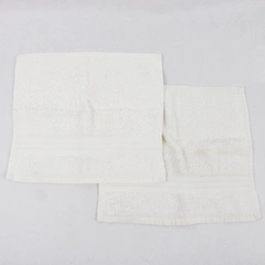 Lot Of 2 Matching Baltic Linen Company Solid White Color Washcloth 100% Cotton