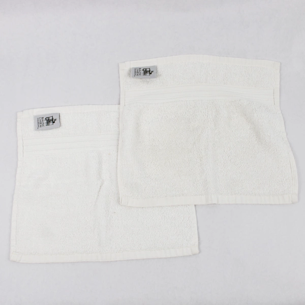 Lot Of 2 Matching Baltic Linen Company Solid White Color Washcloth 100% Cotton