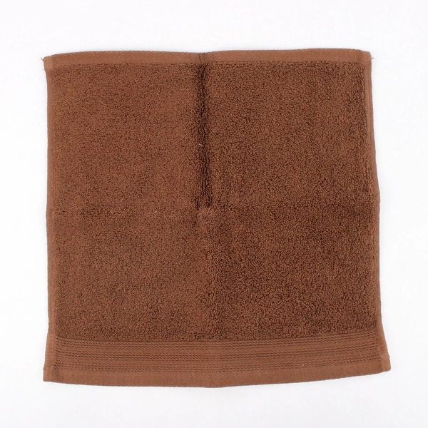 Lot Of 2 Home Trends Solid Brown Color Hand Towel & Washcloth 100% Cotton
