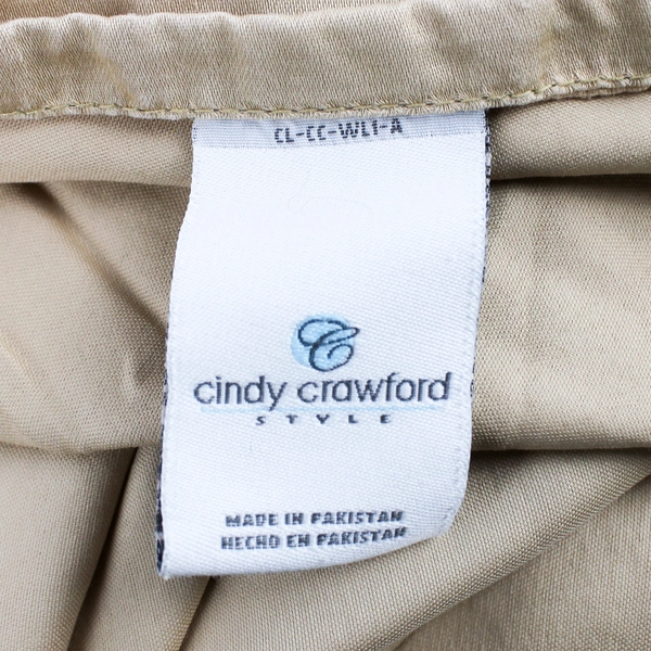 Cindy Crawford Solid Khaki Color Queen Flat Sheet 100% Cotton 85" x 104"