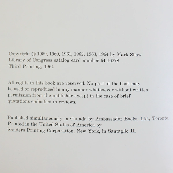 The John F. Kennedys by Mark Shaw A Kennedys Photo Album 1964 Hardcover DJ