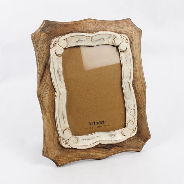 Pier 1 Imports Rustic Wooden Desktop Picture Frame 5" x 7"
