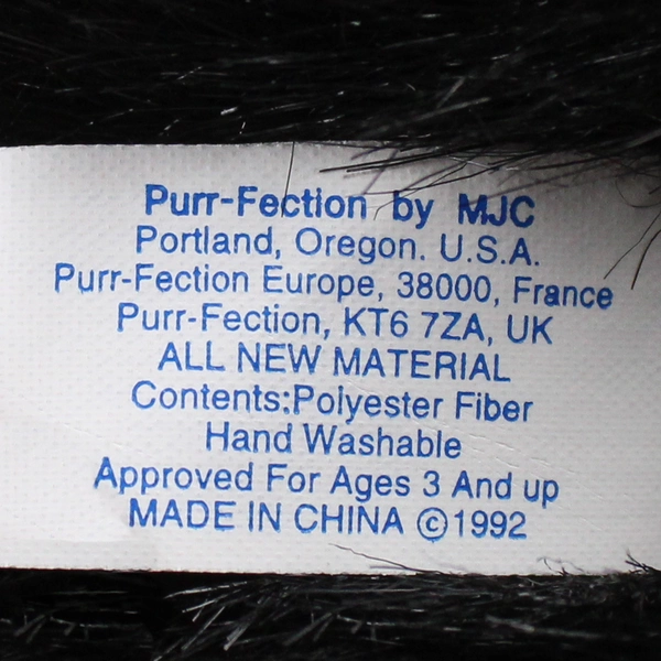 Purr-Fection By MJC Henry Style #1024 Black Gorilla Stuffed Animal 1992