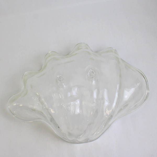 Lot Of 3 Unbranded Clear Plastic Large Shell Serving Bowl & Serving Cutlery