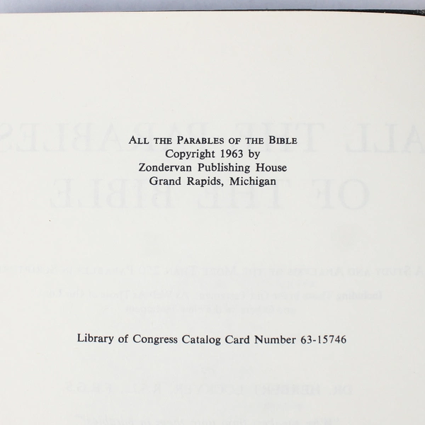 All the Parables of the Bible by Herbert Lockyer 1963 HC Ex-Library Book No DJ
