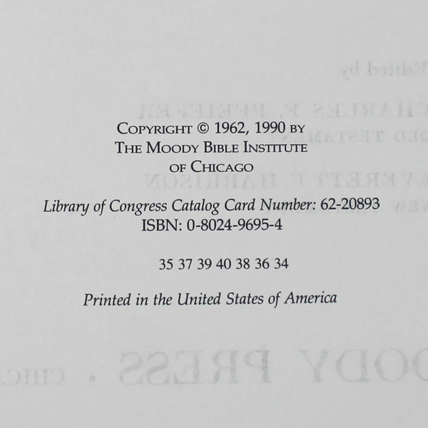 The Wycliffe Bible Commentary From Moody Press 1990 Hardcover 