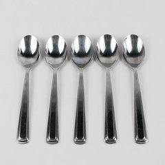 Set of 5 Fiesta Stainless Steel Soup Spoons