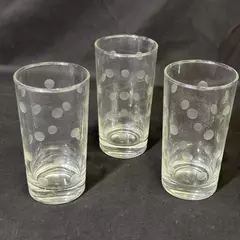 Lot of 3 Etched Dot Highball Glasses 5.25 Inch