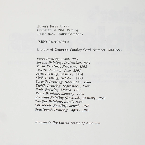 Baker's Bible Atlas by Charles F Pfeiffer 1976 Revised Edition HC DJ Ex-Library