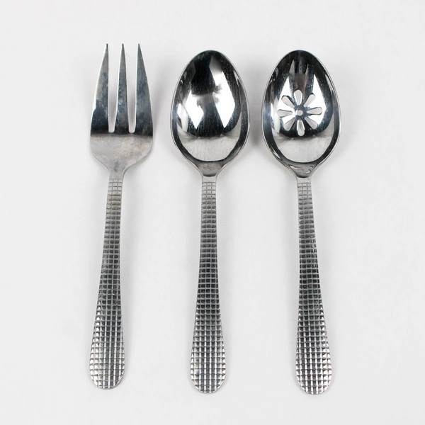 Set of 3 Isaac Mizrahi ISZ4 Stainless Steel Serving Spoons and Fork
